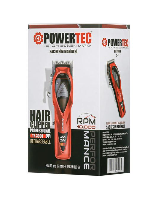 Powertec TR-3900 Profesyonel Usb Şarjlı Saç Sakal Tıraş Makinesi Yüksek Devir 10.000 RPM