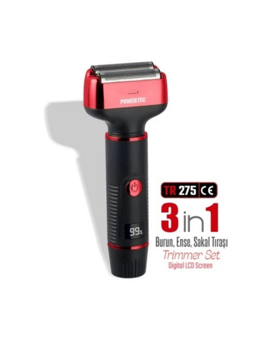 Powertec TR-275 3in1 Sakal Kulak Burun Ense Günlük Tıraş Makinesi