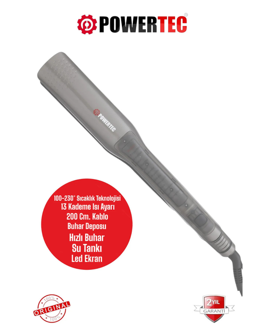 Powertec TR-2840 Profesyonel Buharlı Saç Şekillendirici Düzleştirici