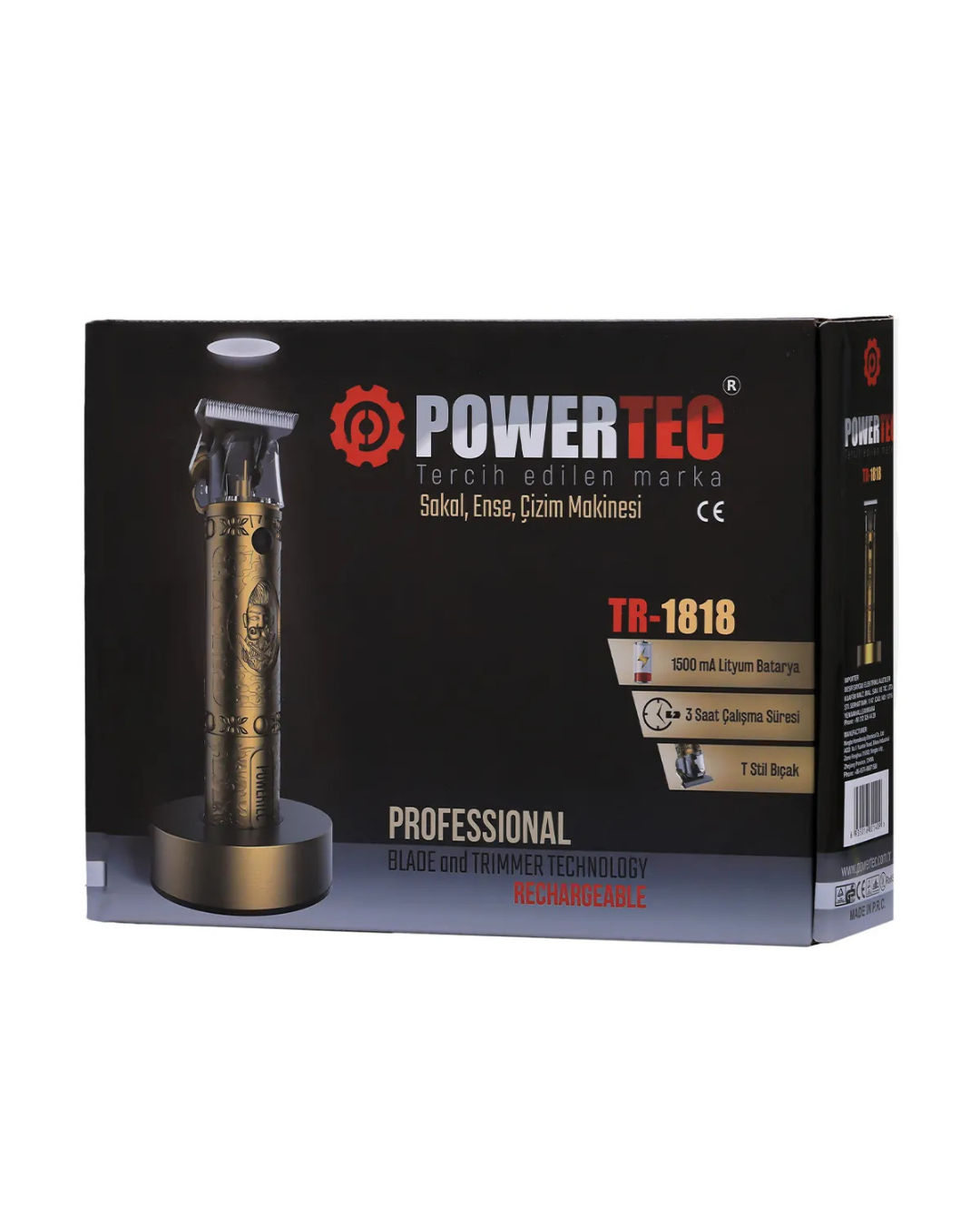 Powertec Tr-1818 Şarjlı Tıraş Makinesi Saç-Sakal-Ense-Vücut