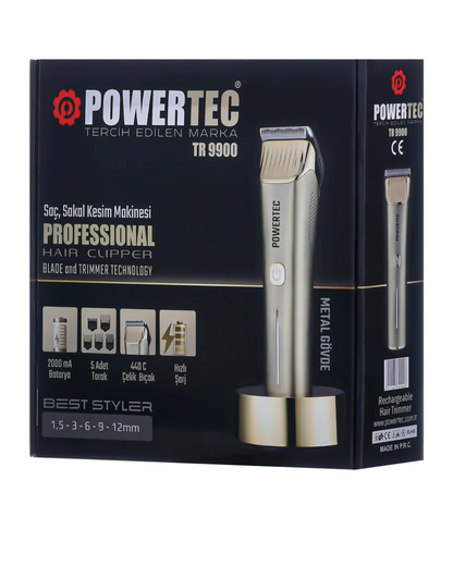 Powertec TR-9900 Profesyonel Usb Şarjlı Saç Sakal Tıraş Makinesi