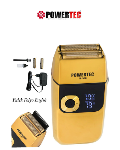 Powertec Tr-550 Şarjlı Günlük Sakal Sinekkaydı Tıraş Hassas Düzeltici Döner Başlık