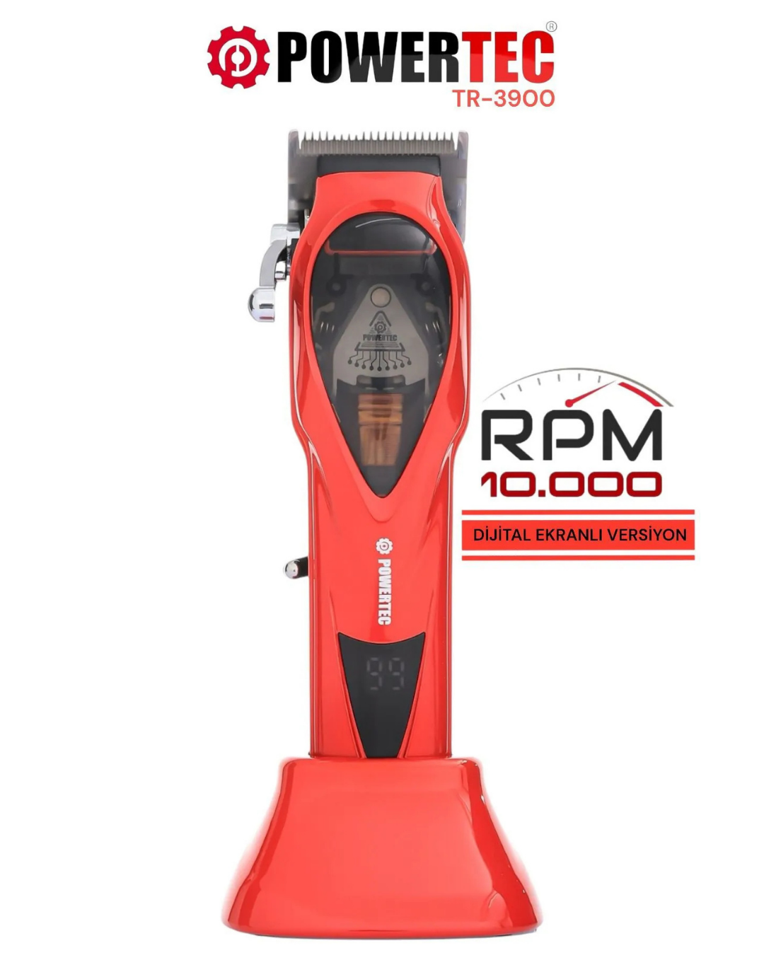 Powertec TR-3900 Profesyonel Usb Şarjlı Saç Sakal Tıraş Makinesi Yüksek Devir 10.000 RPM