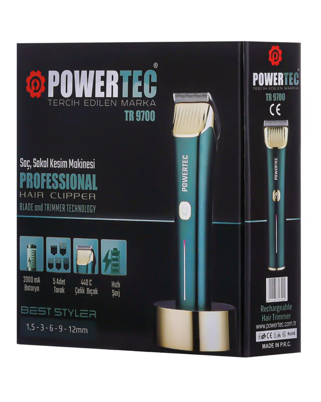 Powertec TR-9700 Profesyonel Usb Şarjlı Saç Sakal Tıraş Makinesi